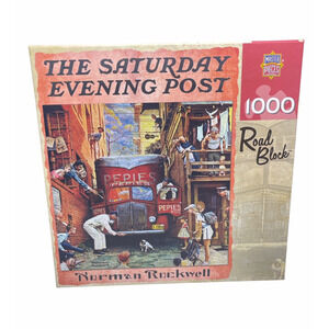 MasterPieces Saturday Evening Post "Road Block" Norman Rockwell 1000 pc Puzzle